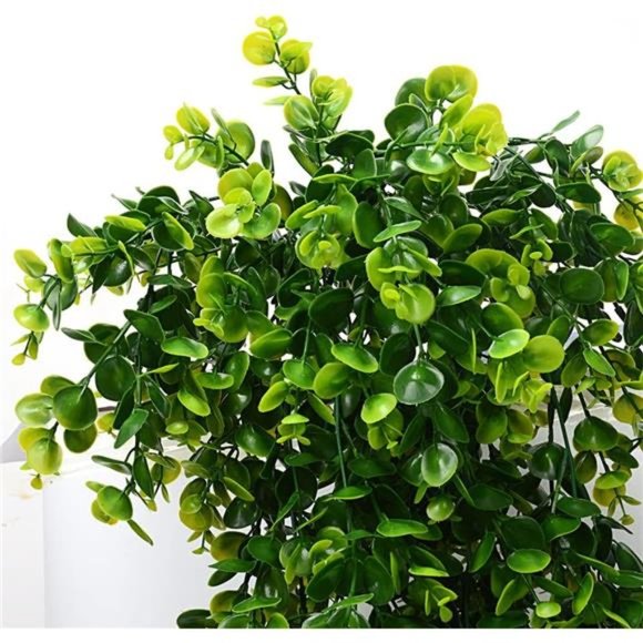 2pcs Artificial Hanging Plants Fake Hanging Plant Faux Eucalyptus Leaf Greenery - Picture 2 of 7